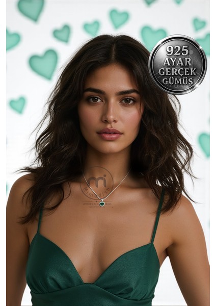 925 Ayar Gerçek Gümüş Özel Kalp Tasarımlı Kolye Sevgiliye Hediye Kalpli Kolye Gümüş Kadın Kolye