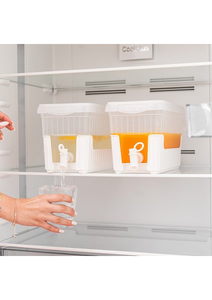 Şerbetlik Içecek Sebeli Qlux Musluklu Sürahi Şerbetlik Masa Buzdolabı BSF-00928 Bpa Içermez