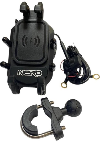 Nero - ( Şarjlı W-707 ) Gidon Bağlantılı Telefon Tutucu (Titreşim Modüllü)