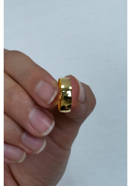 6 mm Altın Kaplama Gümüş Alyans Söz Nişan Yüzüğü al44-1