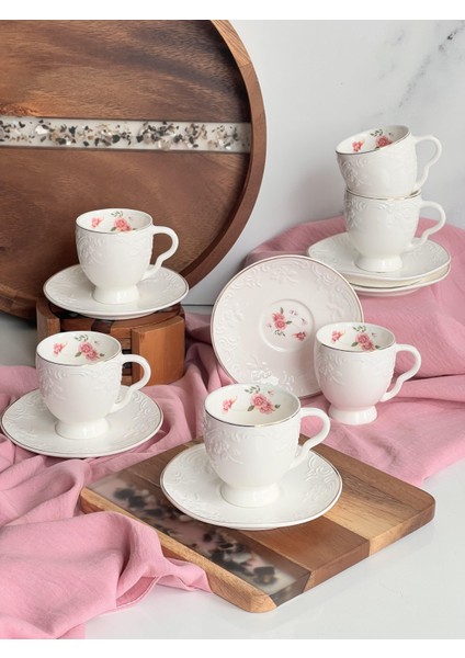 Türk Kahve Fincanı Elisetta 6 Kişilik 12 Parça