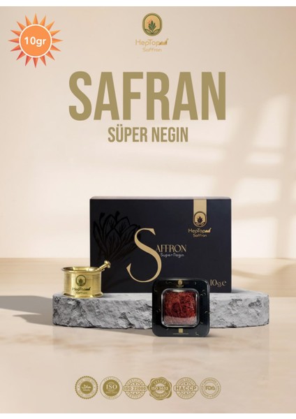 Organik İran Safranı 10 gr Süper Negin + 1 Havan