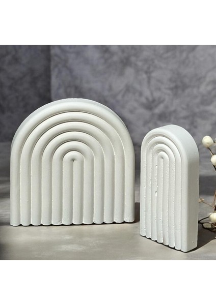 Soyut Dekoratif Obje Modern Minimalist Ev Aksesuar Biblo,ev Ofis Için Şık Tasarım - 2'li Bohem Beyaz