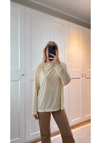 Bej Transparan Bluz fırsatları