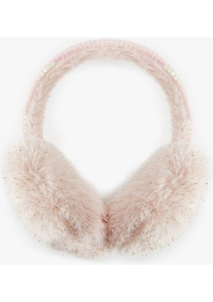 Kalp Detaylı Simli Peluş Kulaklık (Aw 25)