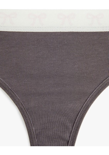 Pamuklu Renk Kontrastlı Lastik Detaylı Rahat Kalıp String Külot (Aw 25) modelleri