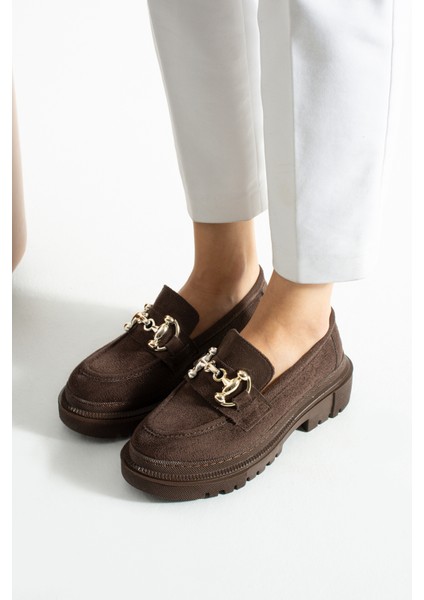 Togga Kadın Günlük Kullanım Tokalı Loafer -Acı Kahvrengi Süet fırsatları