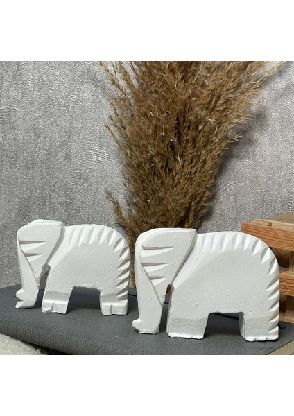 Soyut Dekoratif Obje Modern Minimalist Ev Aksesuar Biblo,ev Ofis Için Şık Tasarım - 2li Filler Beyaz modelleri