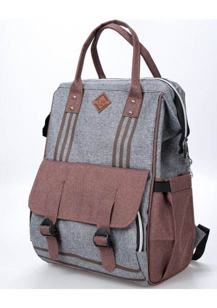 Bebek Bakım Çantası Keten Kumaş, Su Geçirmez, Termal