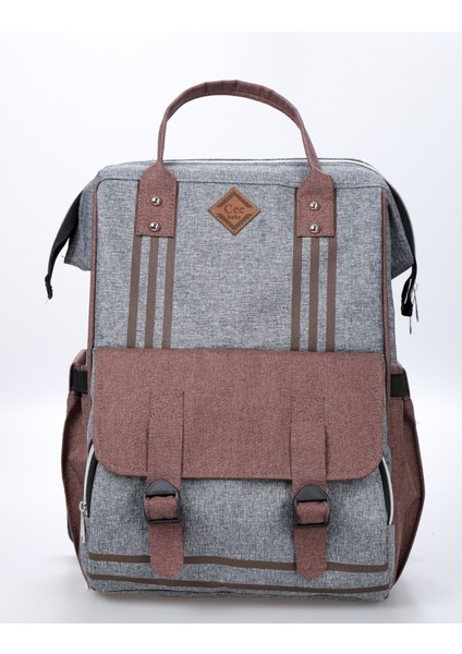 Bebek Bakım Çantası Keten Kumaş, Su Geçirmez, Termal