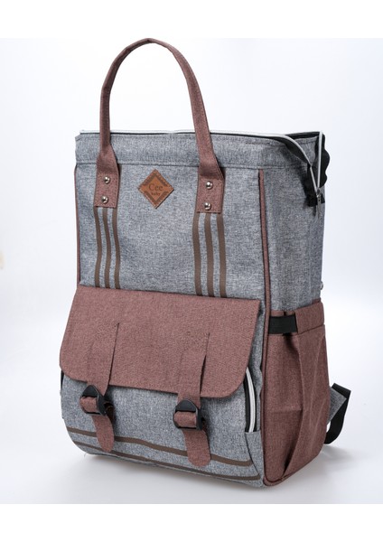 Bebek Bakım Çantası Keten Kumaş, Su Geçirmez, Termal