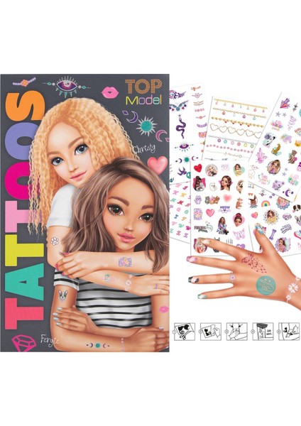 Çocuk Geçici Dövme Seti – 4 Sayfa Renkli Su ile Transfer Tattoo Sticker Kit