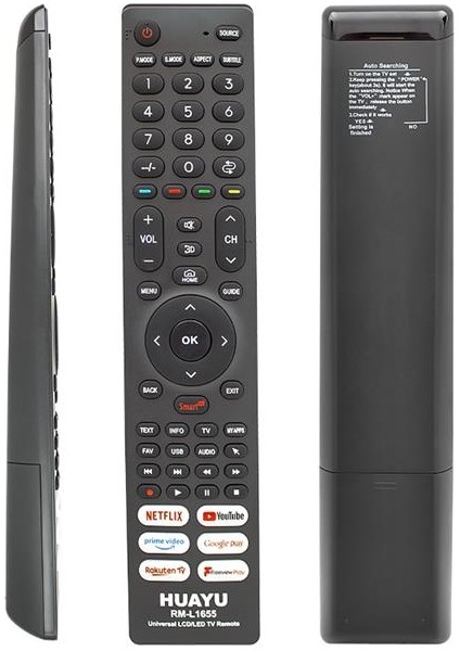 RM-L1655 Netflix-Youtube-Prime Video-Google Play Tuşlu Universal LCD LED Tv Kumandası