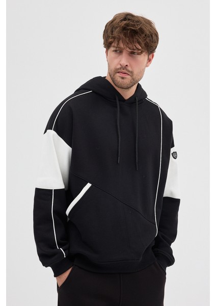 Unisex Rahat Bol Kesim "Deft" Kapüşonlu Sweatshirt modelleri