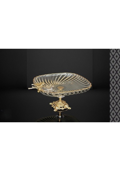 Tropik Mix Gold 25X25X15CM Cam Kare Ayaklı Sunumluk