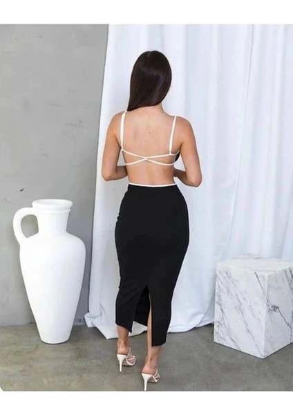 Uzun Sırt Dekolteli Elbise modelleri