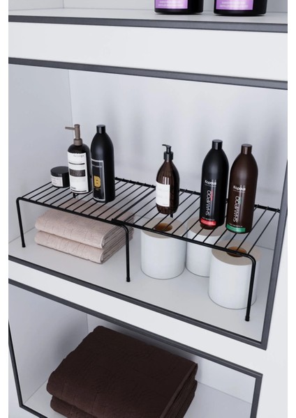 Metal Dolap Içi Raf Düzenleyici Tezgah Üstü Baharat Rafı Siyah fiyatları