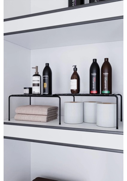 Metal Dolap Içi Raf Düzenleyici Tezgah Üstü Baharat Rafı Siyah modelleri