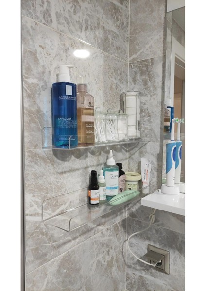 Banyo Düzenleyici Pleksi Raf 20 cm x 10 cm 1 Adet