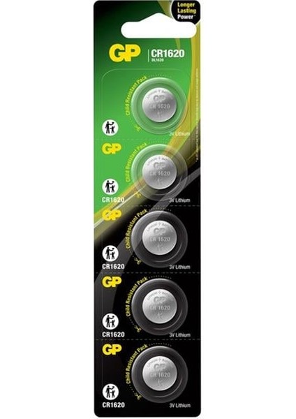 CR1620 Lityum 3 Volt Pil (5'li Paket)