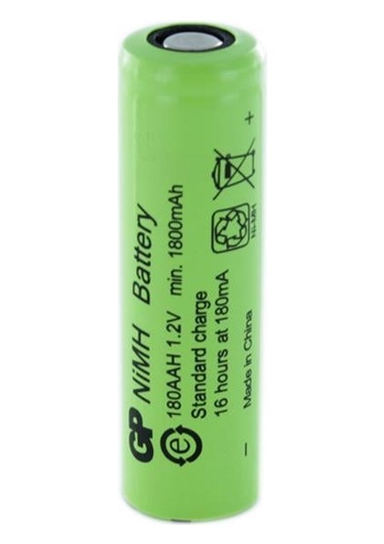 1800MA Düz Kafa Aa Kalem Pil 180AAH