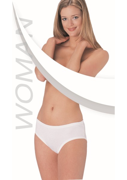 Beyaz Gizli Lastikli Süprem Slip % 100 Pamuklu Slip 3’lü Paket 231-3B