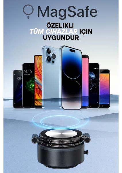 Magsafe Özellikli Güçlü Mıknatıslı Vantuz Telefon Tutucu Ev Araç Her Zemine Uygun Telefon Tutucu
