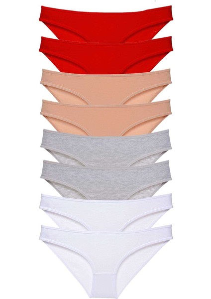 8 Adet Süper Eko Set Likralı Kadın Slip Külot 532