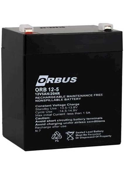 ORB12-5 12 Volt 5 Amper Kuru Akü (90X70X101 Mm)