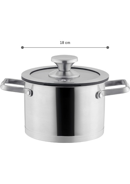 Raye Derin Tencere - Çelik - 18 cm