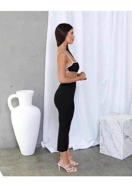 Uzun Sırt Dekolteli Elbise