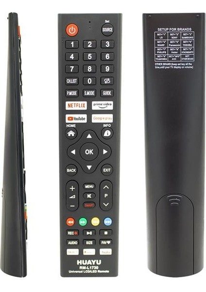 RM-L1730 Netflix-Youtube-Prime Video-Google Play Tuşlu Universal LCD LED Tv Kumandası