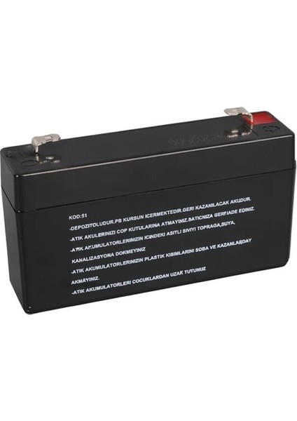 ORB-613 6 Volt 1.3 Amper Bakımsız Kuru Akü (98X25X52MM) fiyatları