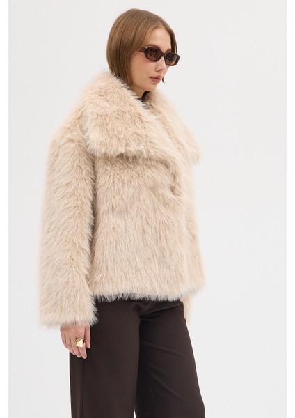 Kadın Premium Yakalı Suni Kürk