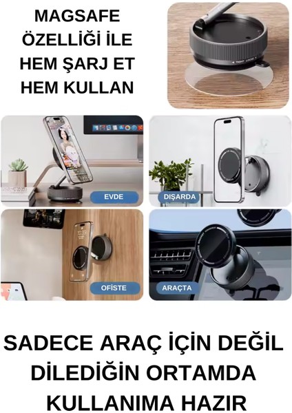 K10A Ev Araba Her Alana Uyumlu 360 Derece Dönebilen Çok Açılı Magsafe Özellikli Telefon Tutucu modelleri