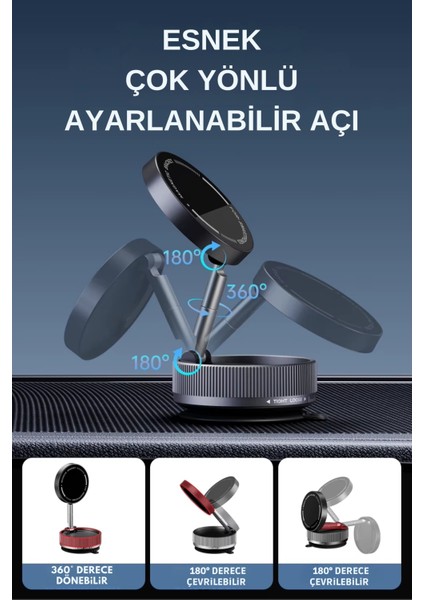 K10A Ev Araba Her Alana Uyumlu 360 Derece Dönebilen Çok Açılı Magsafe Özellikli Telefon Tutucu indirimleri