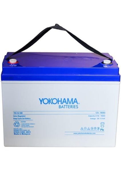 YH-26919 12V 100AH Tam Bakımsız Deep Cycle Jel Akü (330X172X218MM)