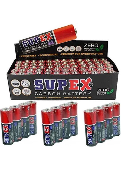 R6 1.5 Volt Çinko Karbon Aa Kalem Pil 60'lı Kalem Pil