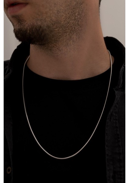 Italyan Ince Yılan Paslanmaz Çelik Erkek Kadın Zincir Kolye ECK58K