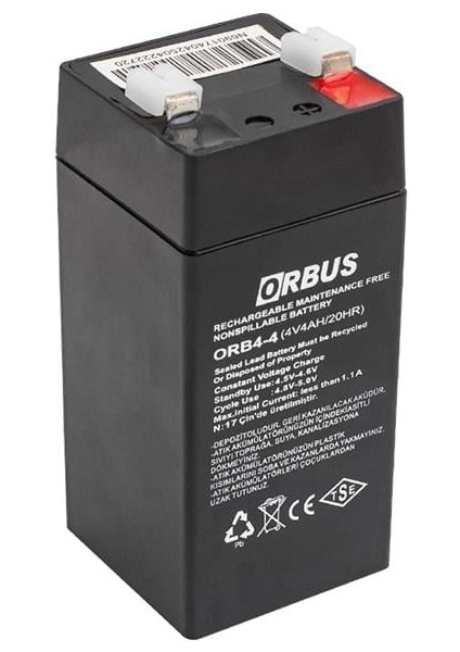 Orb4-4 4 Volt 4 Amper Dik Akü (45X45X100 Mm)