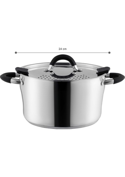 Madeline Derin Tencere - Çelik - 24 cm