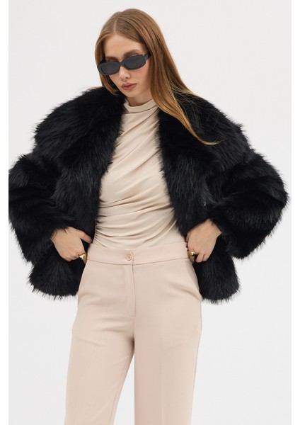 Kadın Premium Yakalı Suni Kürk