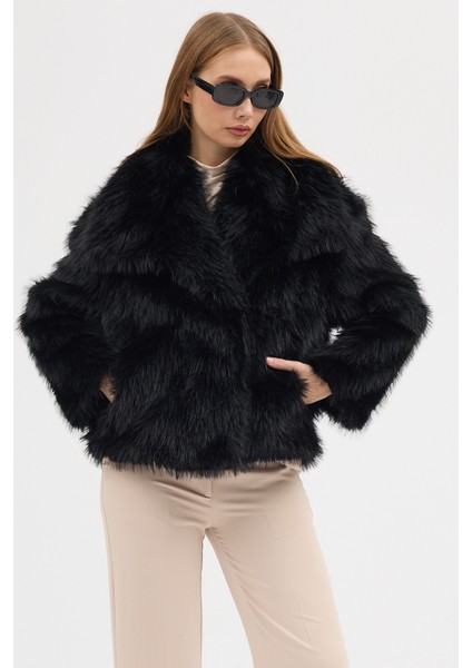 Kadın Premium Yakalı Suni Kürk