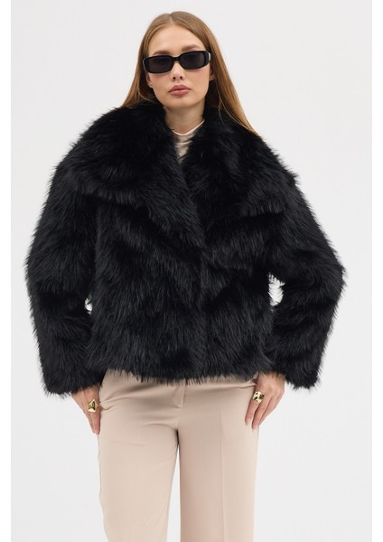 Kadın Premium Yakalı Suni Kürk