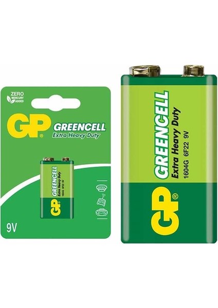 1604GLF Greencell 9 Volt Pil (Tekli)