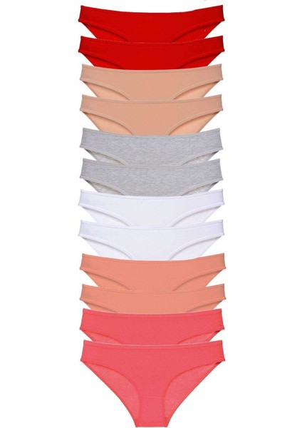 12 Adet Süper Eko Set Likralı Kadın Slip Külot Set 5