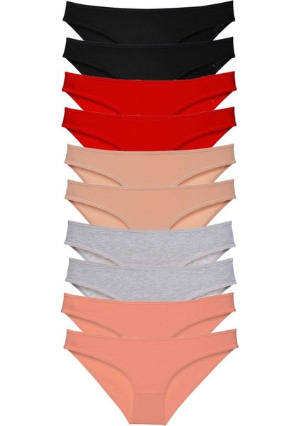 10 Adet Süper Eko Set Likralı Kadın Slip Külot 501