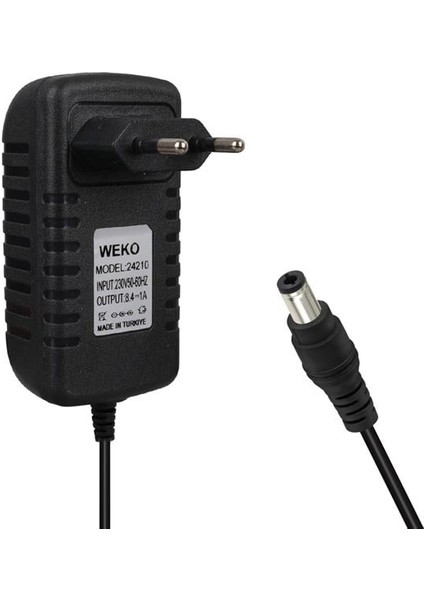 7.2 Volt - 1 Amper Krokodil Uçlu Priz Tipi Yerli Üretim Akü Şarj Adaptörü