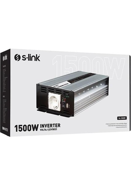 S-Link SL-1500W DC12V-AC230V 1500W Inverter modelleri