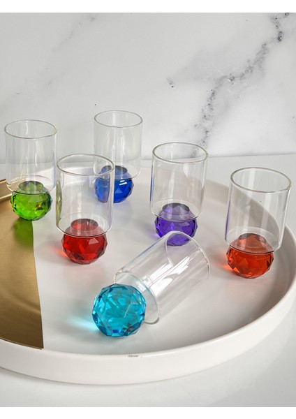 Mix Diamond Color 6'lı Kahve Yanı Su KADEH-100ML